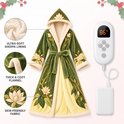 Tiana princess robe features: sherpa lining, thick flannel, embroidery