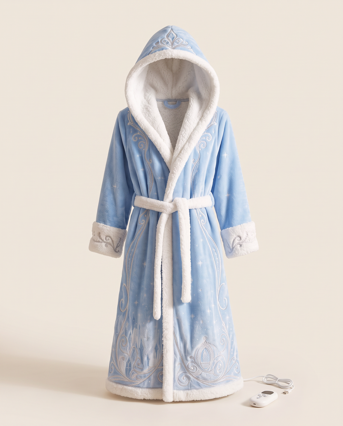 Heated princess robe Silver Carriage with hood