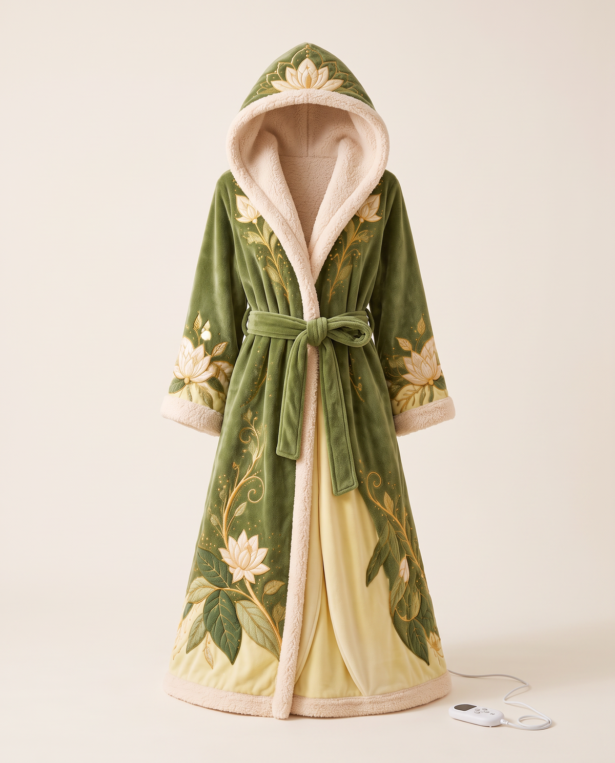 Heated princess robe Golden Lily with hood